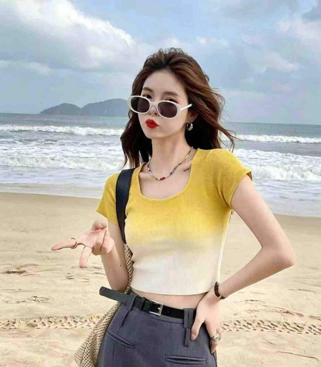 夏季新款渐变辣妹纯欲