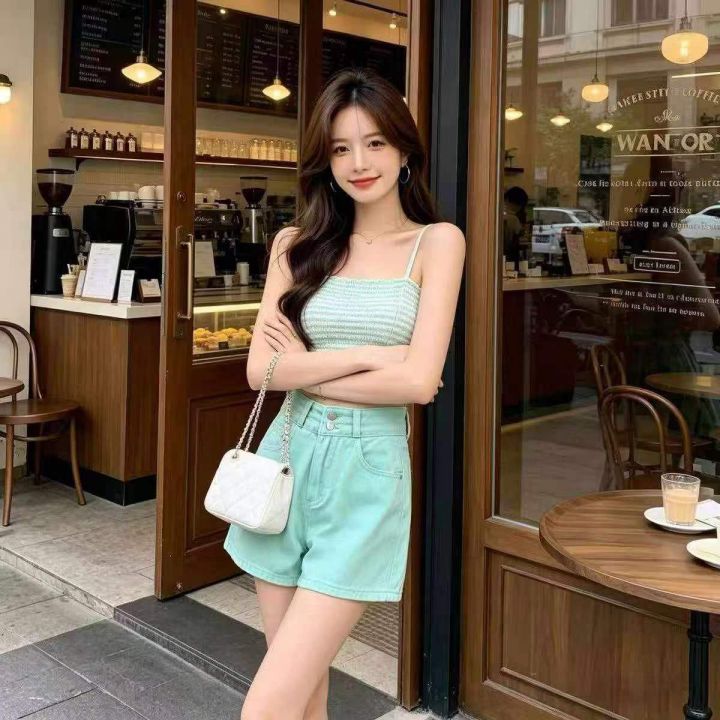 ☕️高腰显瘦显高浅蓝
