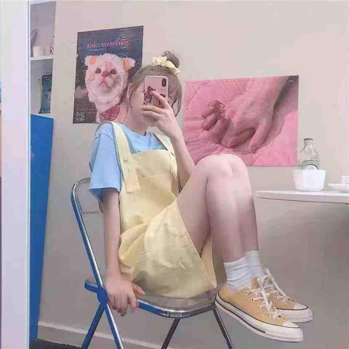 纯棉糖果色工装显瘦背