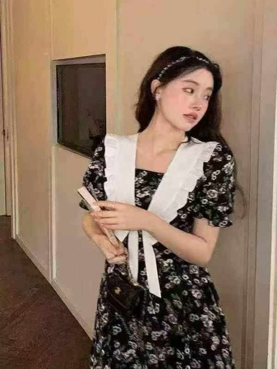 娃娃领碎花连衣裙19