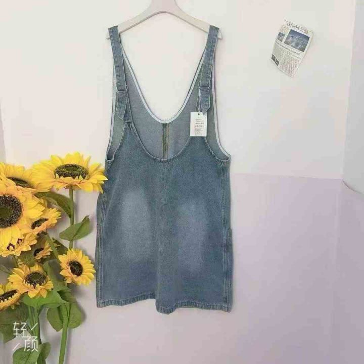 品牌外贸牛仔背带裙，