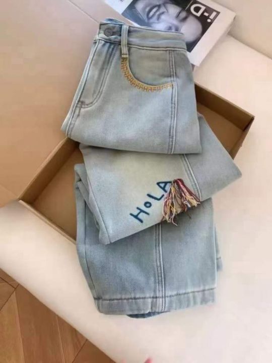 浅色刺绣秋冬款加厚绒