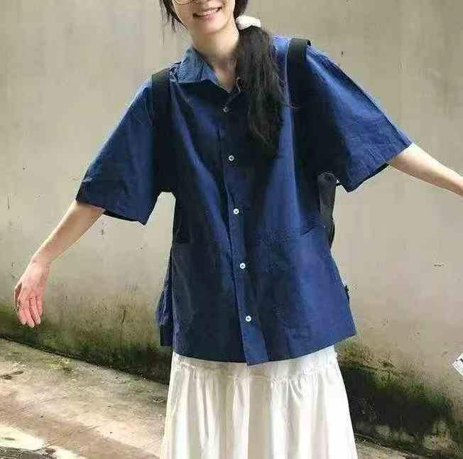 复古短袖休闲衬90件