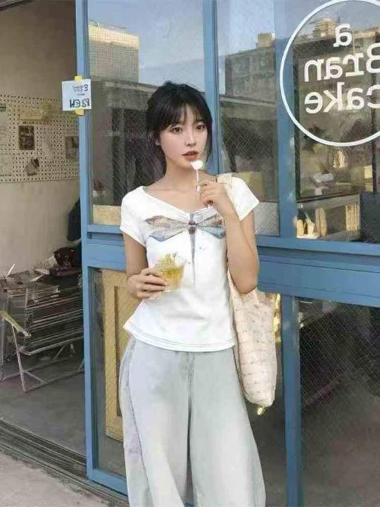 新款小飞袖短袖棉T，