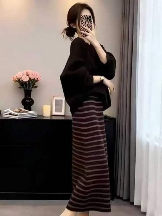 法式慵懒风卫衣条纹半