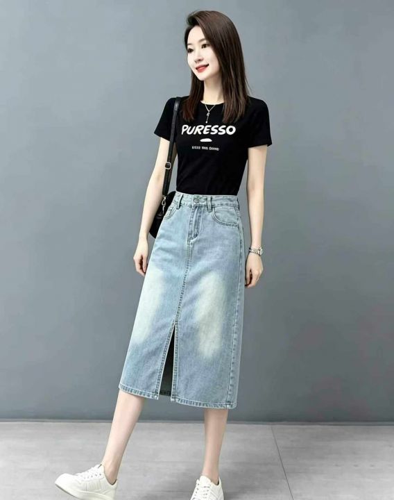国风牛仔半身裙女夏季