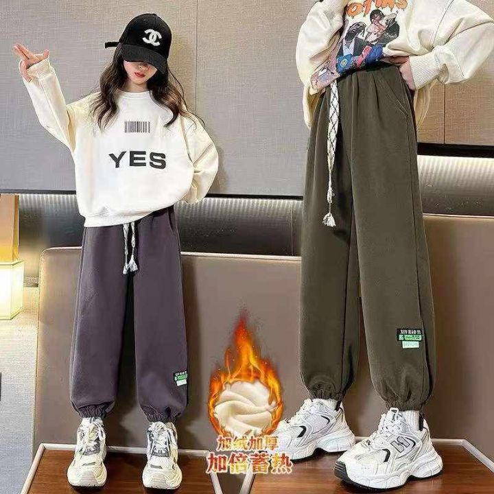 女童加绒裤子秋冬儿童