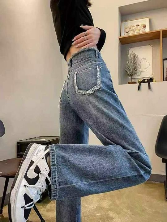 阔腿牛仔裤女春秋20