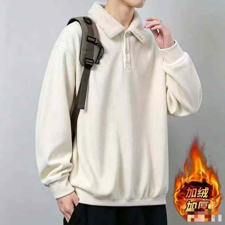 男士加绒翻领上衣，独