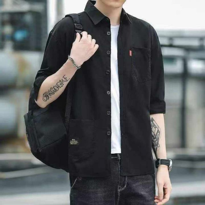 男士韩版休闲工装衬衫