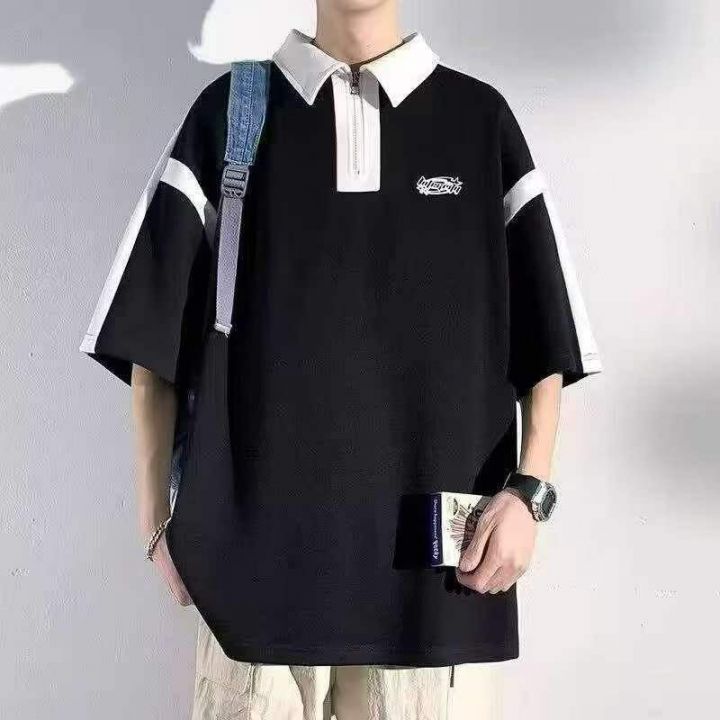 半拉链Polo领短袖