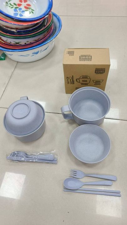 带盖小麦杯碗，小麦纤