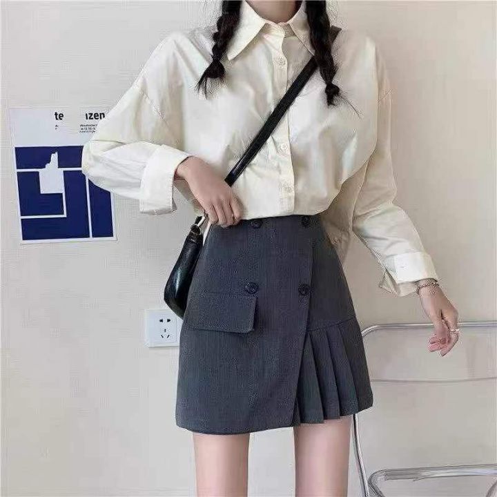 ♍甜酷西装百褶高腰A