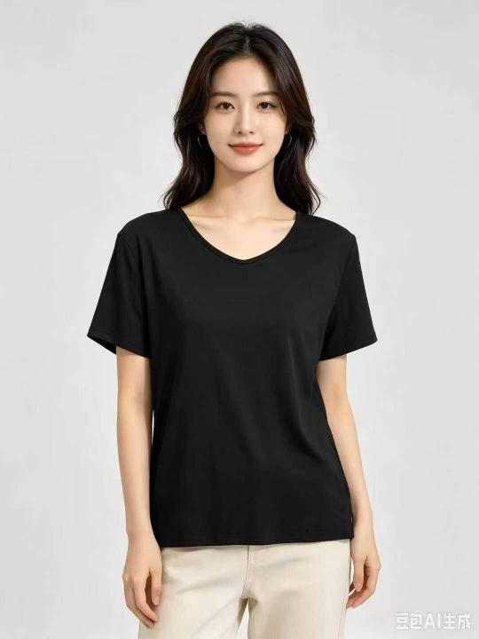 短袖t恤女夏薄款纯色