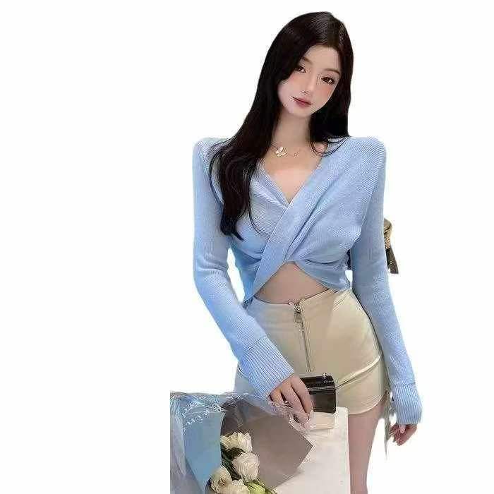 春秋新款纯欲风辣妹V