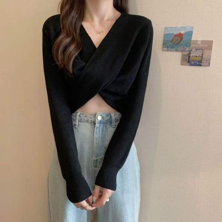 春秋新款纯欲风辣妹V