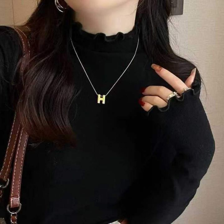 半高领软糯德绒木耳边