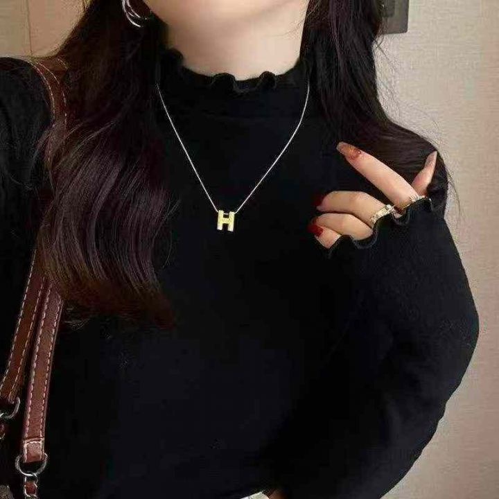 半高领软糯德绒木耳边