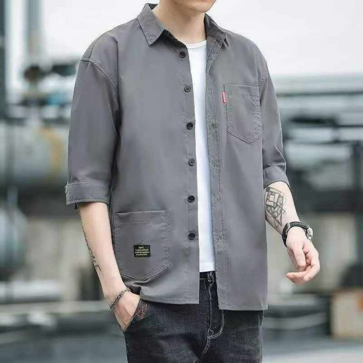男士韩版休闲工装衬衫