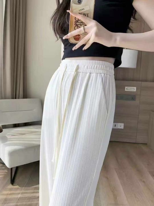 冰丝阔腿裤女夏季薄款