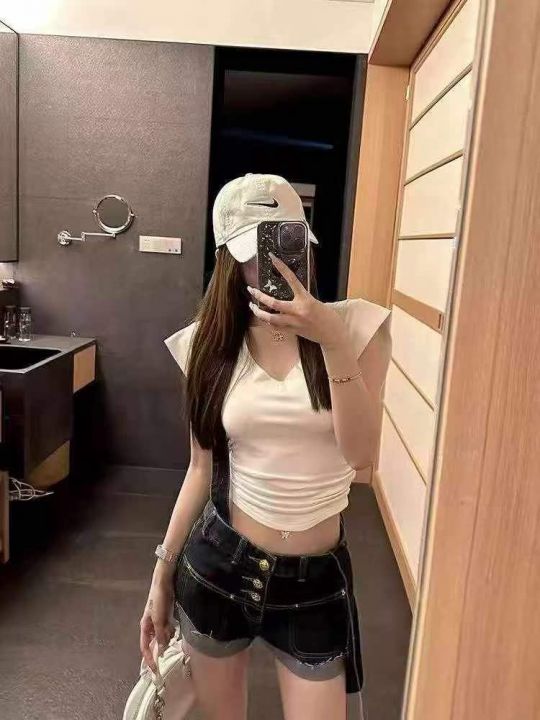 ☕️辣妹复古蓝中腰宽