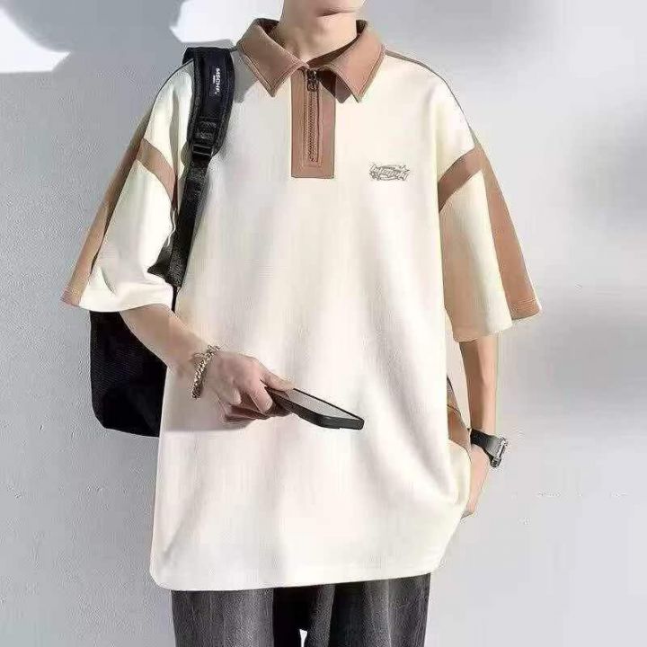 半拉链Polo领短袖