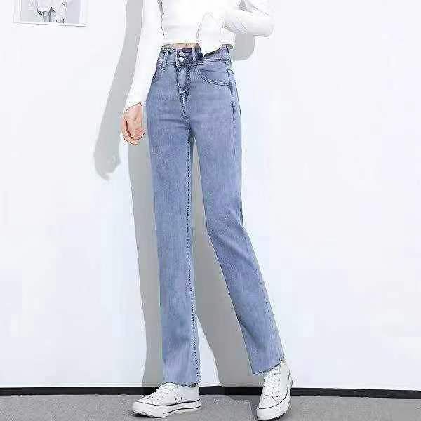 高腰弹力小个子女士牛