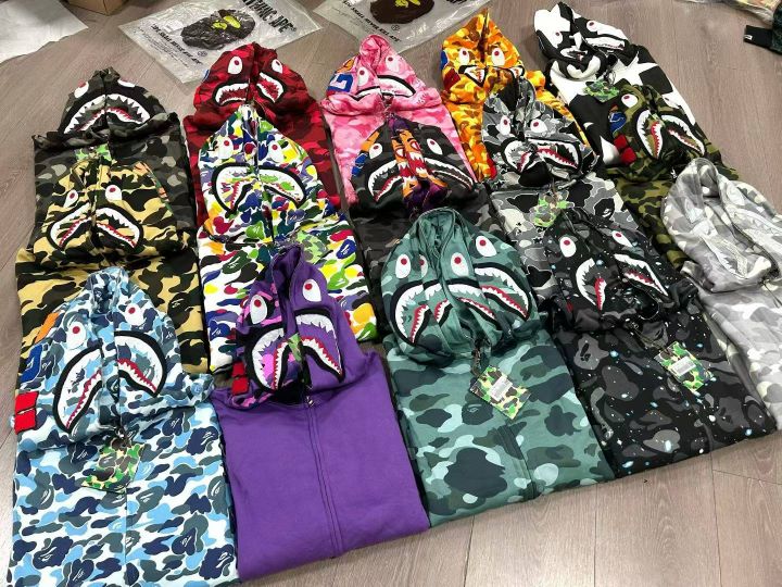 Bape鲨鱼连帽原包