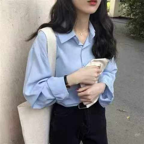 春款宽松简约长袖衬衫