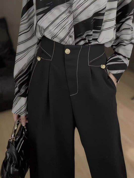 高品质女士黑色西裤，