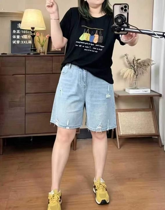☕️特大码女装牛仔短