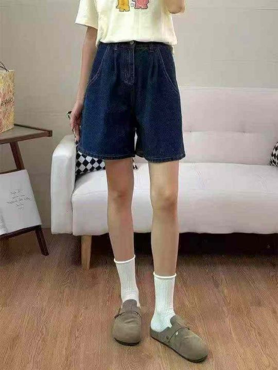 高腰女士牛仔短裤，单