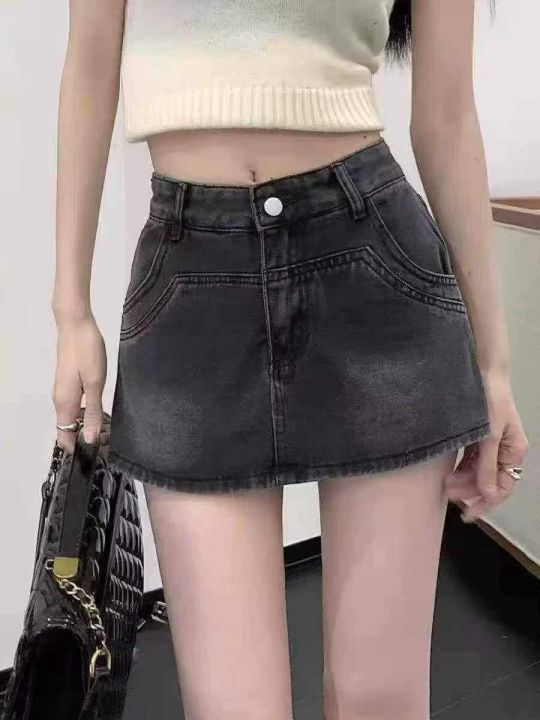 复古牛仔半身短裙女新