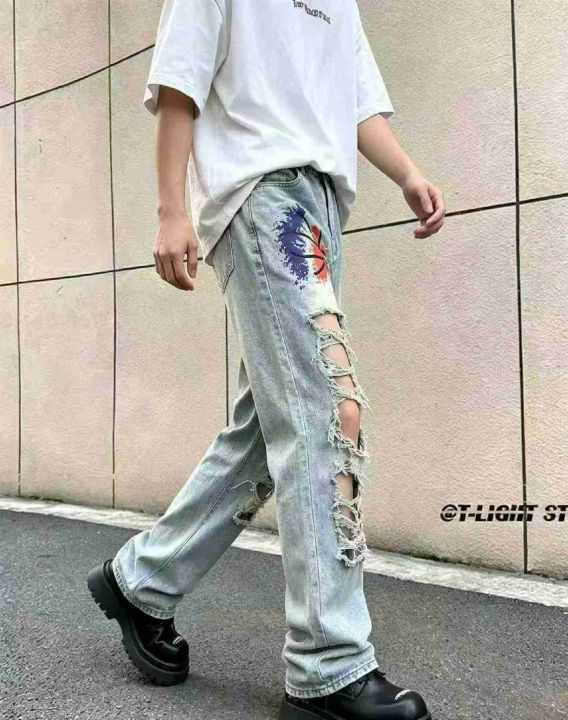 春夏季新款男士破洞设