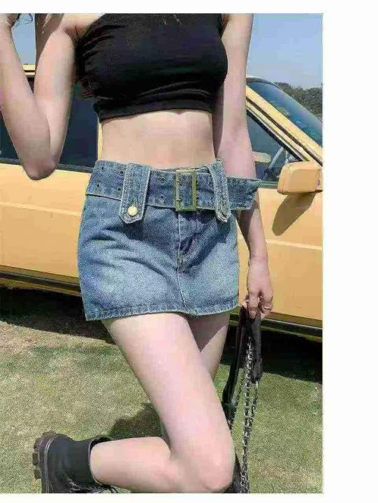 设计感牛仔短裤裙女新