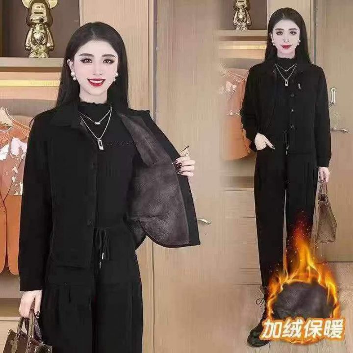 冬季加绒加厚时尚套装