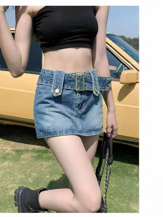 设计感牛仔短裤裙女新