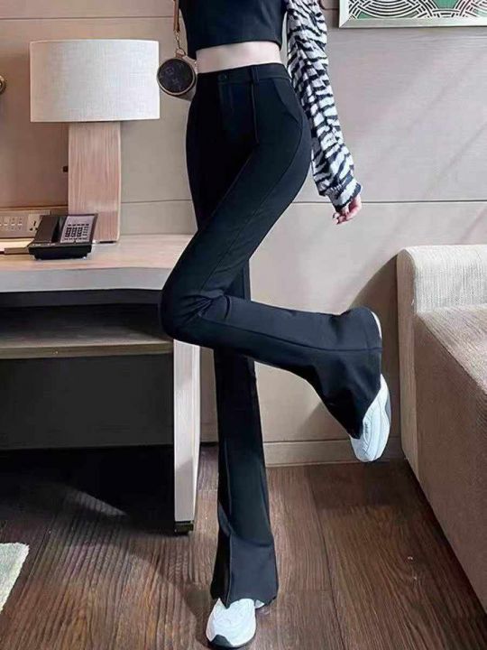 女装弹力喇叭西裤，单