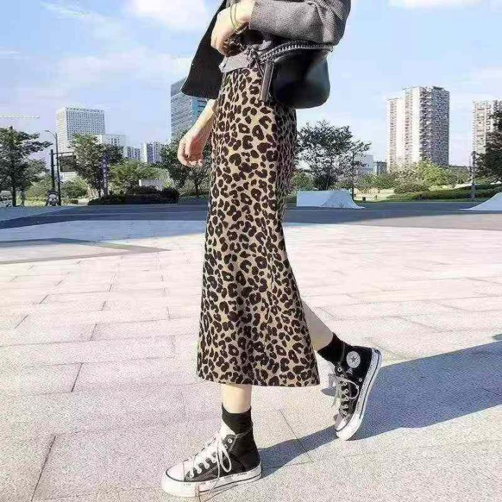 豹纹a字半身裙女秋季
