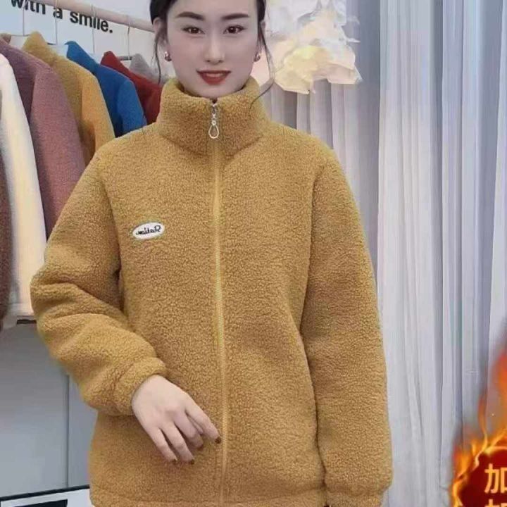 冬款大码颗粒绒上衣羊