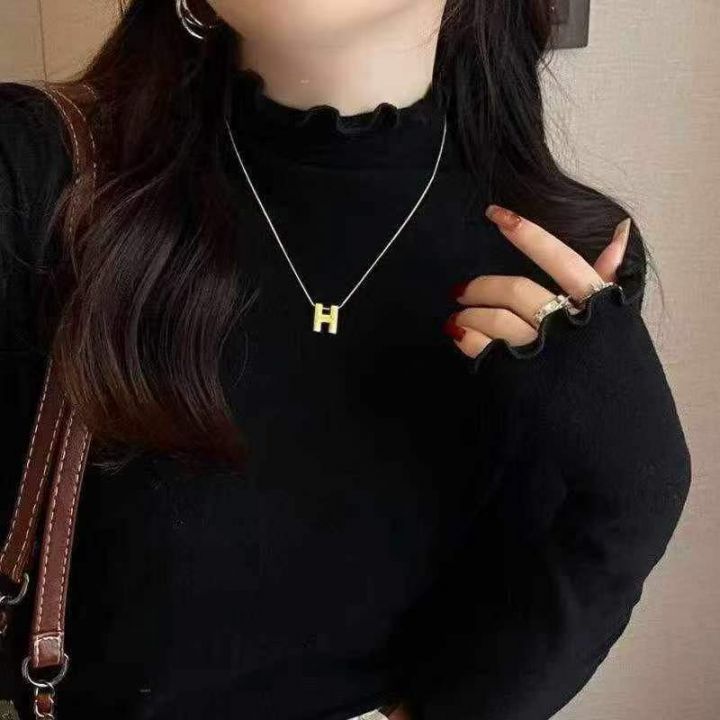 半高领软糯德绒木耳边