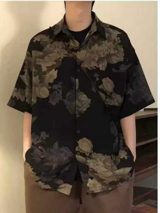 夏威夷沙滩短袖花衬衫