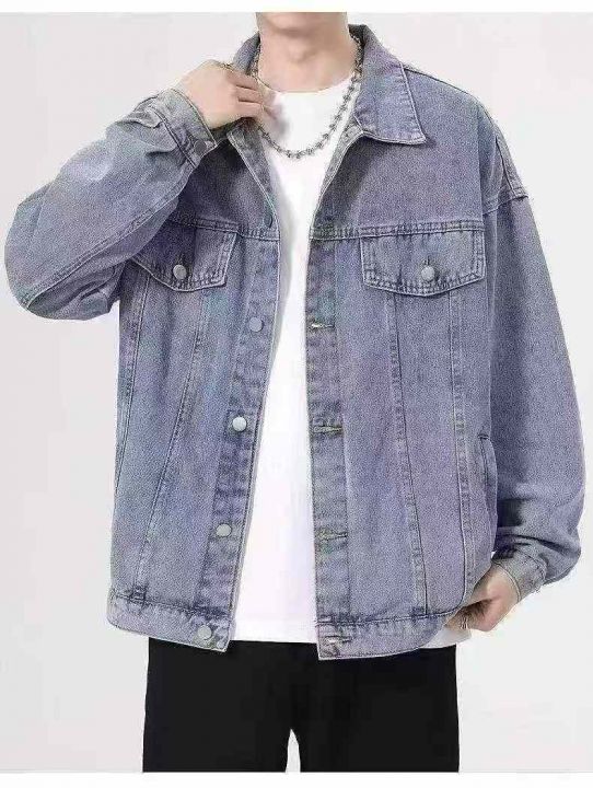 牛仔外套男宽松夹克韩