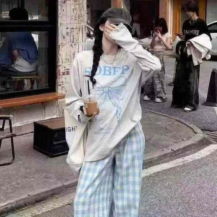 印花纯棉T恤，长袖打