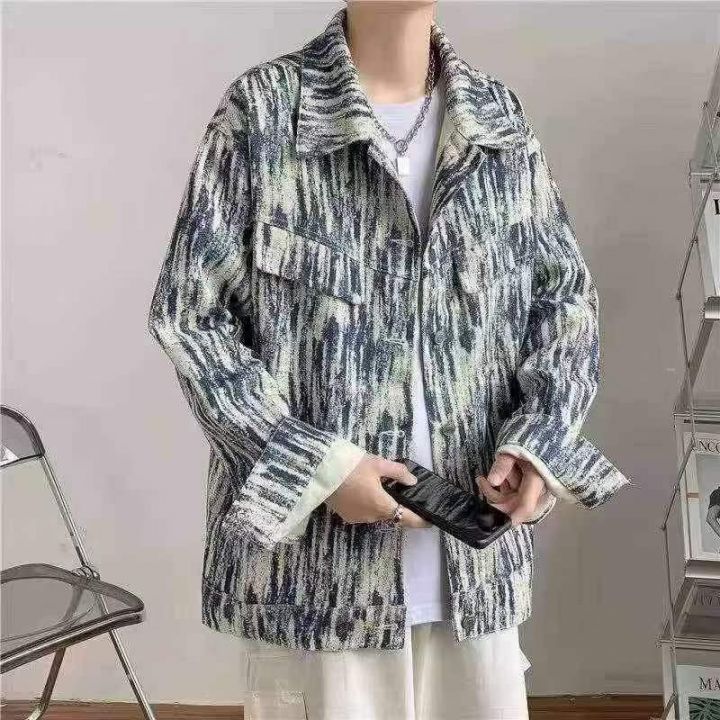 扎染牛仔外套女欧货潮