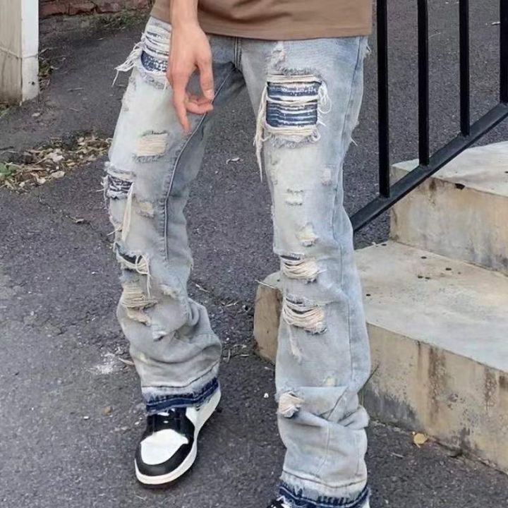 春秋新款破洞设计款男