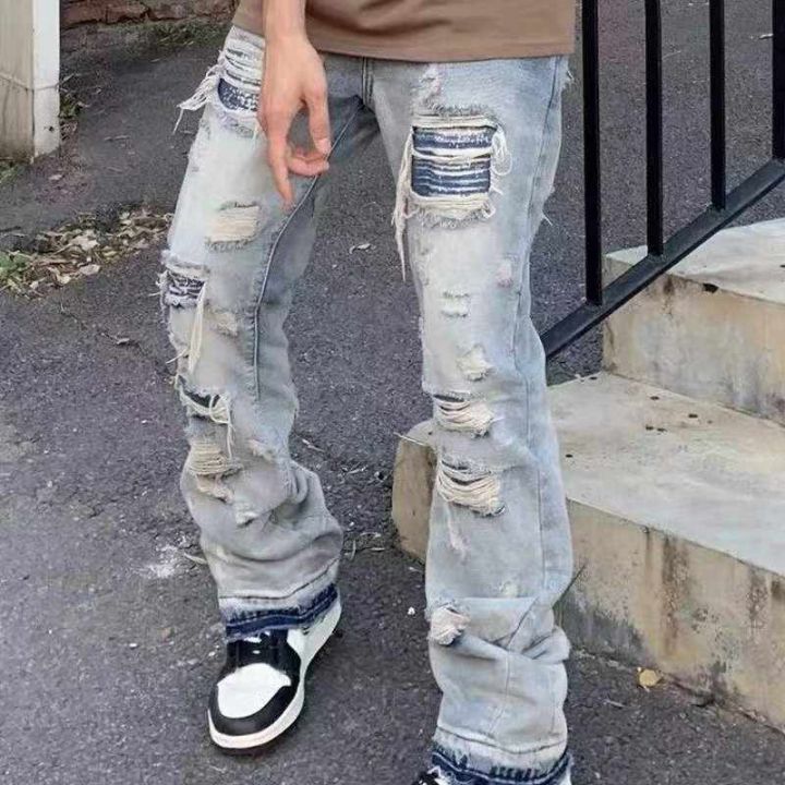 春秋新款破洞设计款男