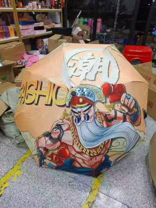 国潮风晴雨伞加厚黑胶