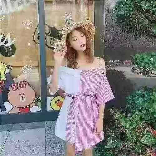 ☕️韩版小性感一字领