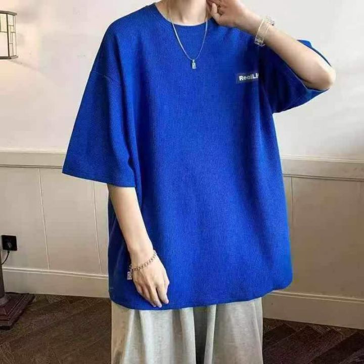 夏季华夫格短袖t恤男